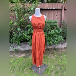Max + Ash Cut Out Rust Colored Maxi Dress Size M